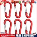 6x Aluminium Buckle Keychain Climbing Carabiner Outdoor Hiking Hook (Red)