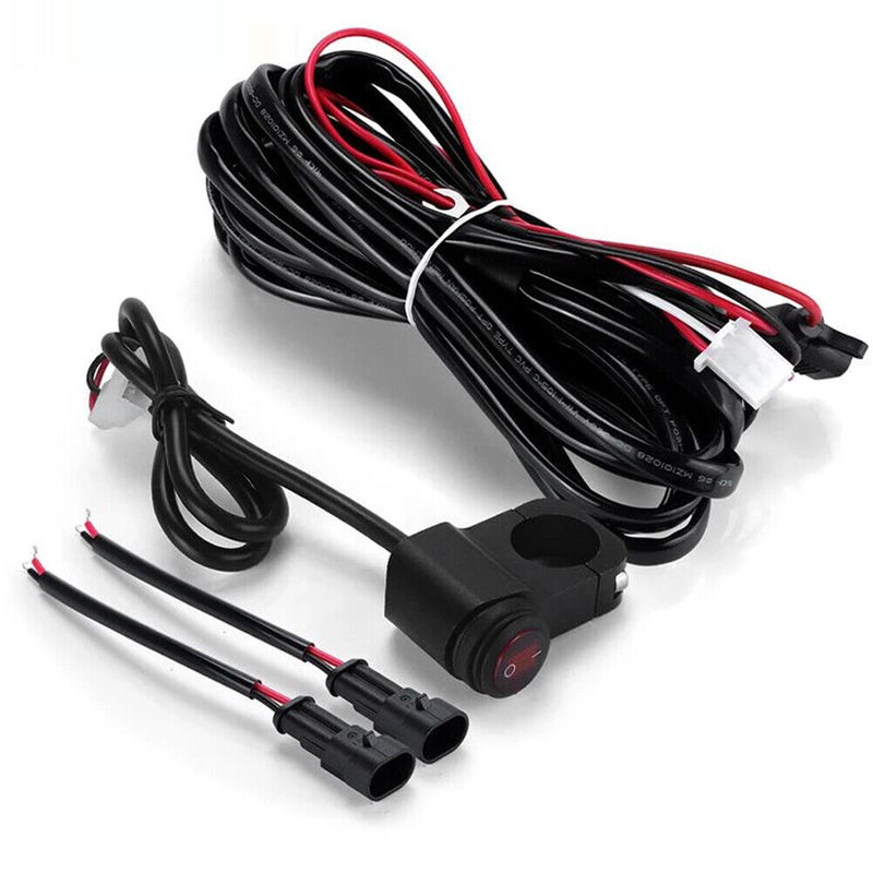 Motorcycle Fog Lights Wire Switch Harness Spotlights Wire Cable Kit (1.6M) Newly