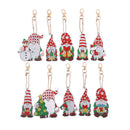 10/21pcs Keychain Pendant Handmade DIY Mosaic Christmas Gnome Bag Accessories