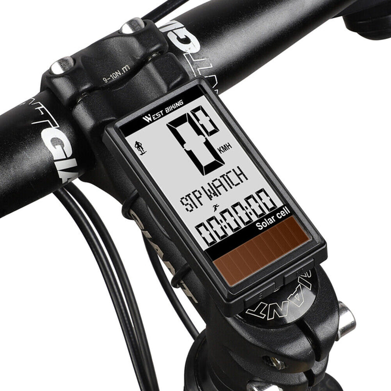 Wireless Solar Cell Bicycle Computer MTB Waterproof Speedometer Odometer