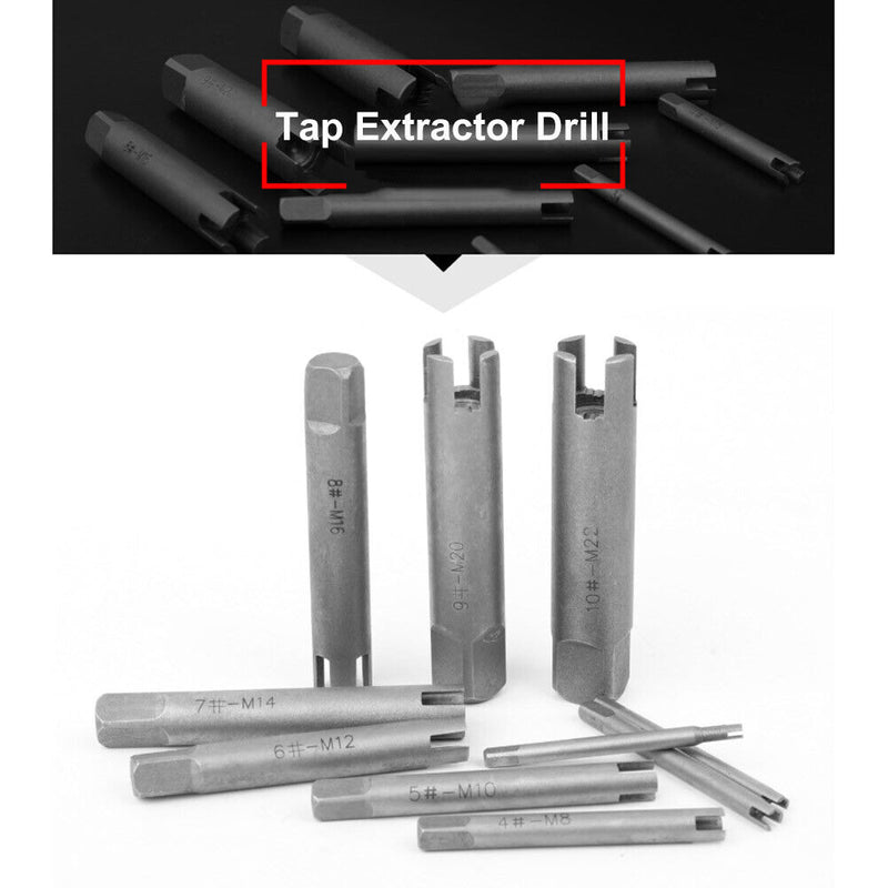 6pcs/set Remove Stripped Damaged Wire Screw Tap Extractor Drill Bits Set Newly