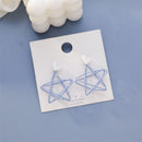 Heart Earring women Jewelry Hollowed Star Earrings Stud Earrings Double Star