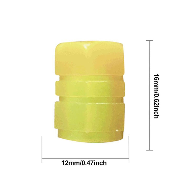 4pcs Luminous Tire Cap Tire Stem Cap Rim Stem Covers for Motorcycles (Yello