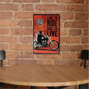 Rust Free UV Protected Metal Motorcycle Sign Bar Wall Home Poster (C) Newly