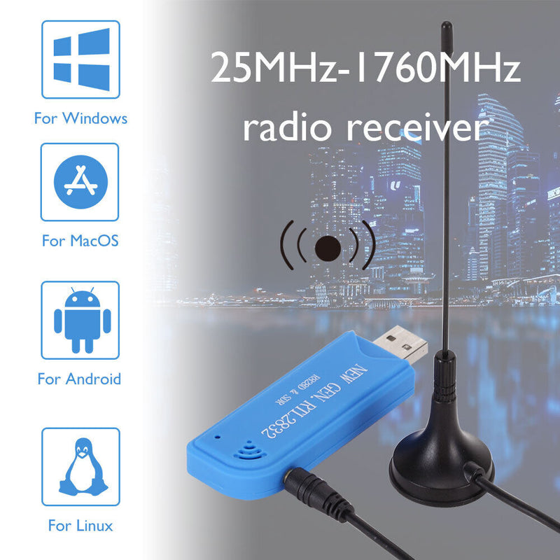 Digital USB 2.0 TV Receiver DAB FM RTL2832U R828D SDR RTL-SDR A300U Tuner Dongle