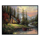 Hat House Full Cross Stitch 11CT Counted Cotton DIY Handmade Needlework Decor