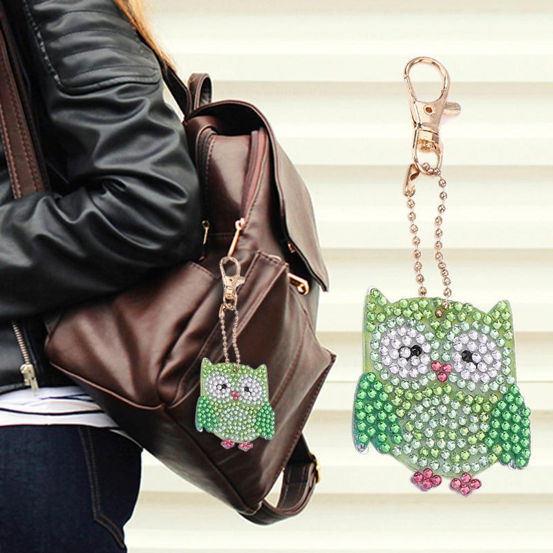 5pcs DIY Full Drill Special Shaped Diamond Painting Bird Acrylic Keychain Gifts