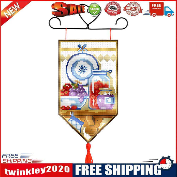 Christmas Banner Pendant 14CT 2 Strands DIY Cross Stitch Kit Decor (010)