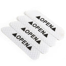 4pcs Car OPEN Reflective Tapes Warning Mark Open Car Door Stickers (White)