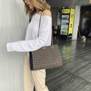 Fashion Designer Leather Shoulder Bag Weave Large Capacity Messenger Handbags