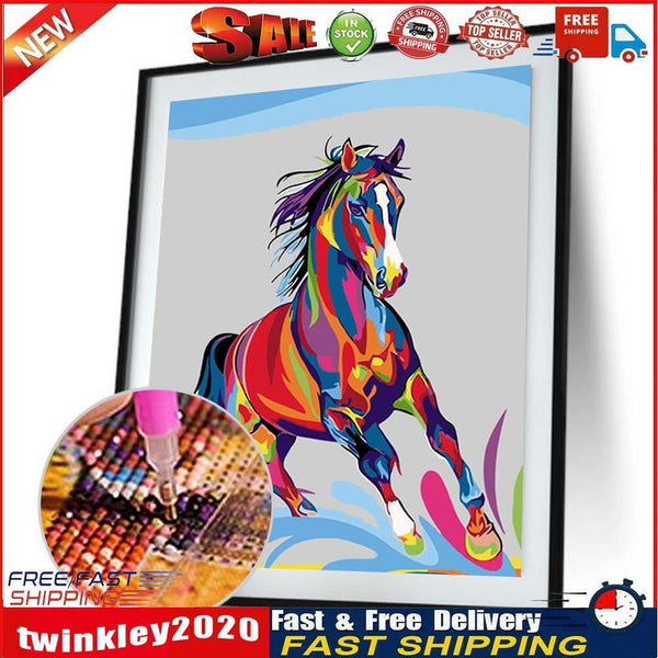 Colorful Horse 5D Diamond DIY Mosaic Painting Kit Cross Stitch Home Decor Newly