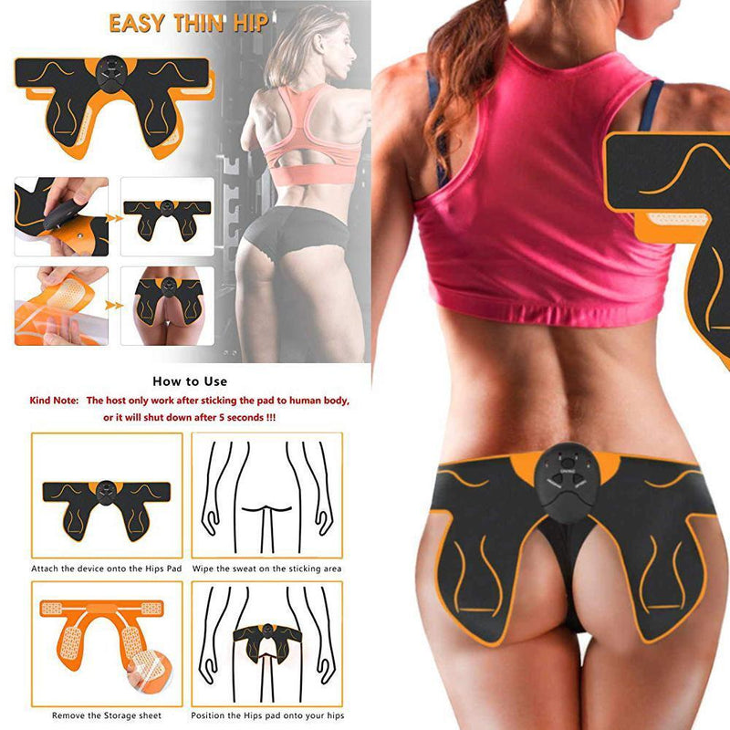 Hip Trainer Buttock Tighter Lifter EMS Vibration Muscle Stimulator (Orange)