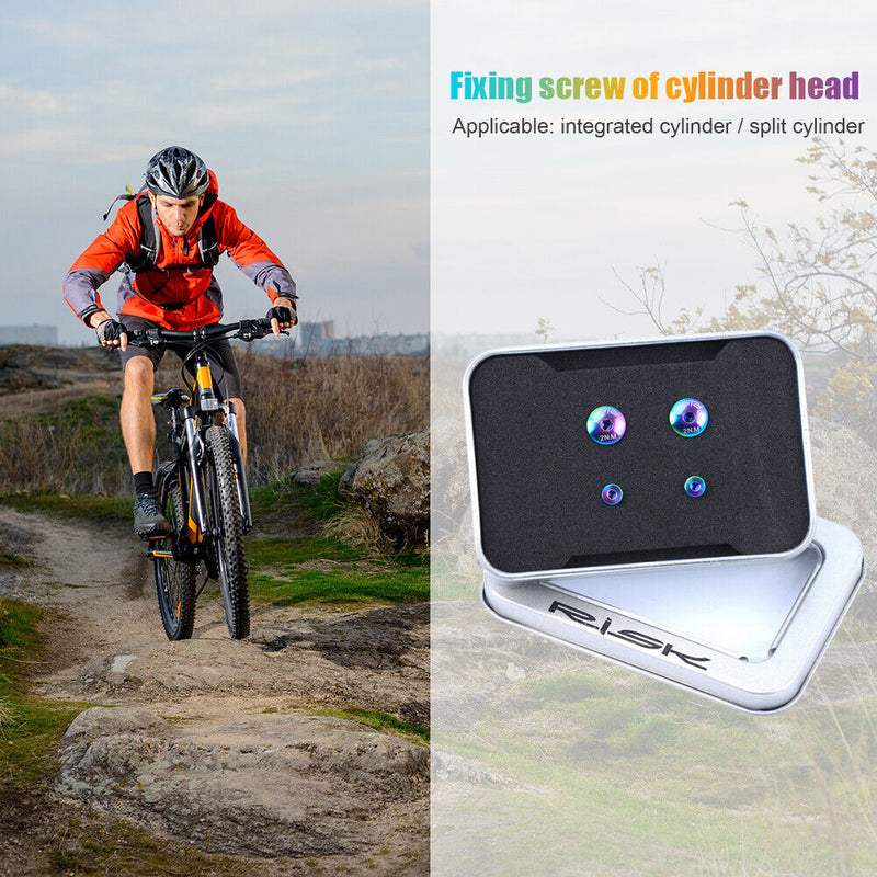 RISK 4x Bike Hydraulic Brake Bolt Cylinder Fix Screw (Colorful Separate)