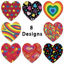 500pcs/roll Colorful Heart Shaped Stickers Self-adhesive Labels (1 inch) Newly