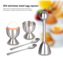 Egg Topper Cracker Set, Cutter with 2 Cups, 2 Spoons, for Hard, Soft Boiled Eggs