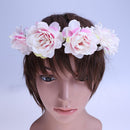 Bohemian Flowers European Bride Wedding Hairband Beach Accessories(Pink)