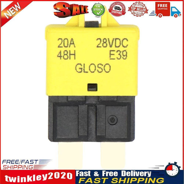 DC32V Manual Reset ATC Circuit Breaker Blade Fuse for Car Boat(20A Yellow) Newly