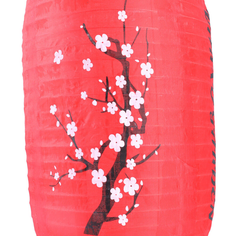 Plum Long Cloth Lampion Blossom Sushi Restaurant Hanging Lantern Lamp (Red)