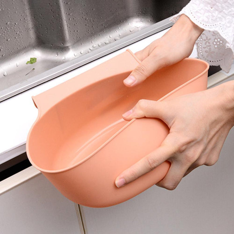 Hanging Kitchen Waste Bin Large-Capacity European-Style Garbage Can (Green)