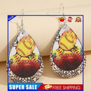 Leather Drop Earrings Women Leopard Hanging Ear Ornaments Dangle Jewelry