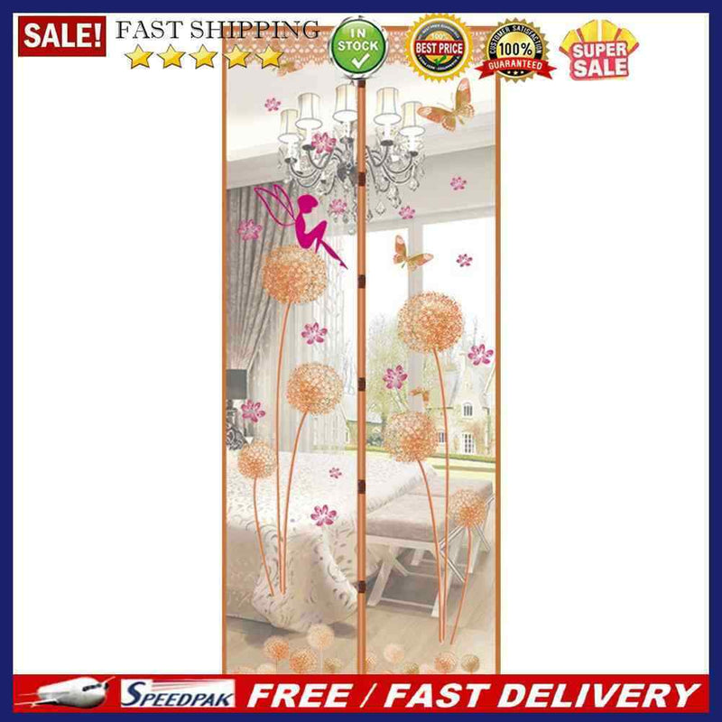 Magnetic Curtains Door Screen Anti-insect Curtain Mosquito Net Tulle(Coffee