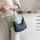Women Pure Color Chain PU Shoulder Underarm Bag Retro Ladies Small Hobos Handbag