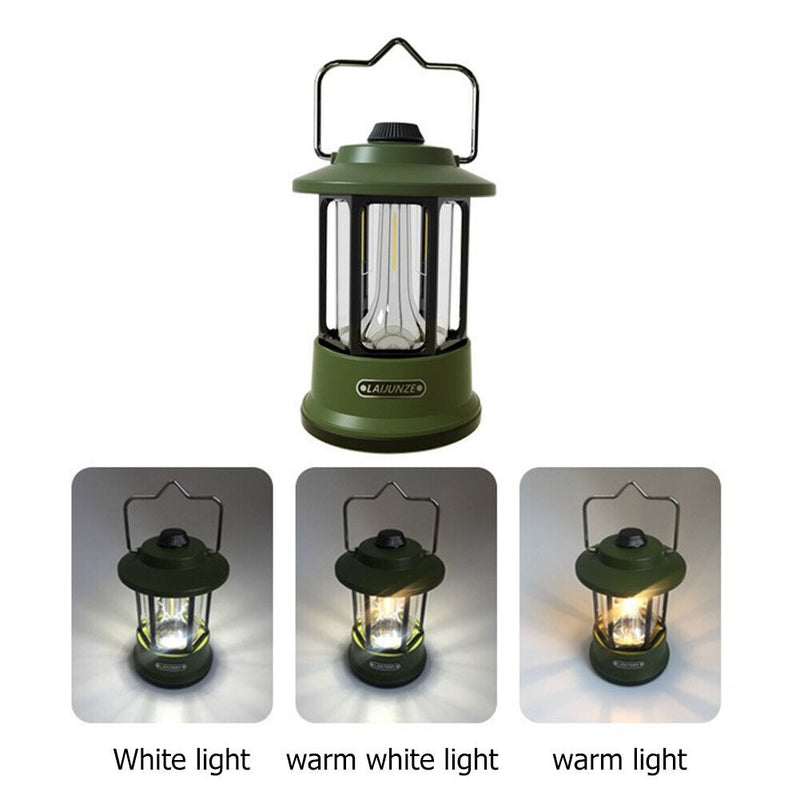 LED Outdoor Camping Lantern Rechargeable Tent Light Waterproof Lamp to Wa