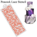 Peacock Feather Painting Stencil Cake Decorating Tools Lace Mold Fondant Mold