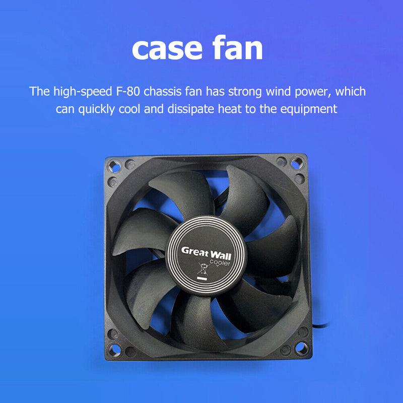 Silent Fan for Computer Cases Chassis Cooling Fan Hydraulic Bearing (8cm) Newly