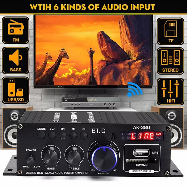 1Pcs Mini HIFI Car Home Digital Amplifier 800W 2CH Audio Power Amplifier New_