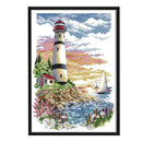 Cross Stitch Kits DIY Lighthouse 14CT Stamped Needlework 30 X 40cm (F782) Newly