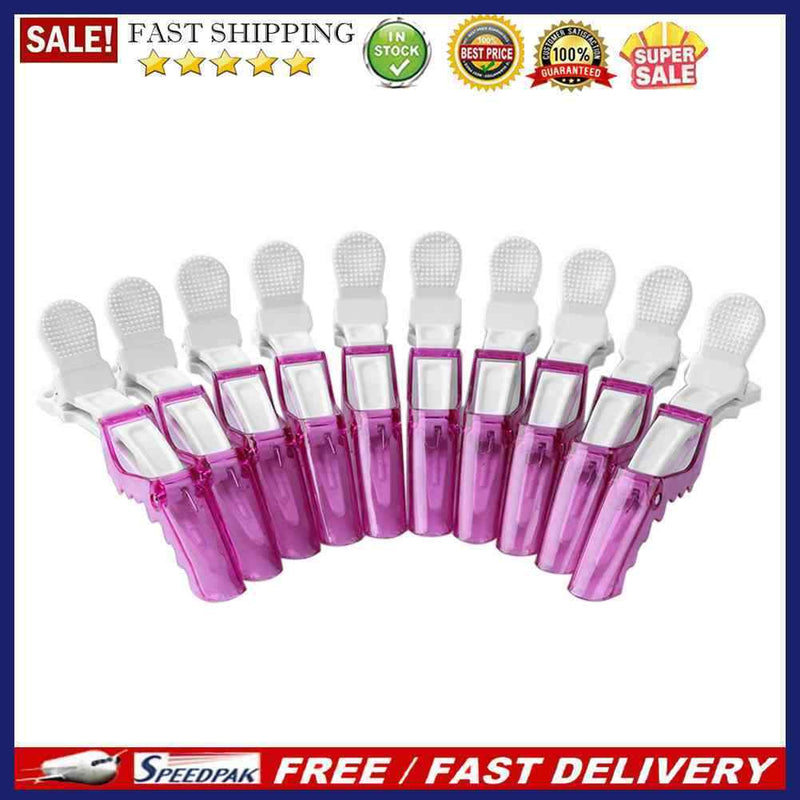 10pcs Pro Hair Clips Salon  Hair Sectioning Clamps Plastic Crocodile Hairpi