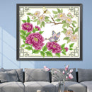 Partial Embroidery Flower Butterfly 14CT Printed Cross Stitch Cotton Kit Decor