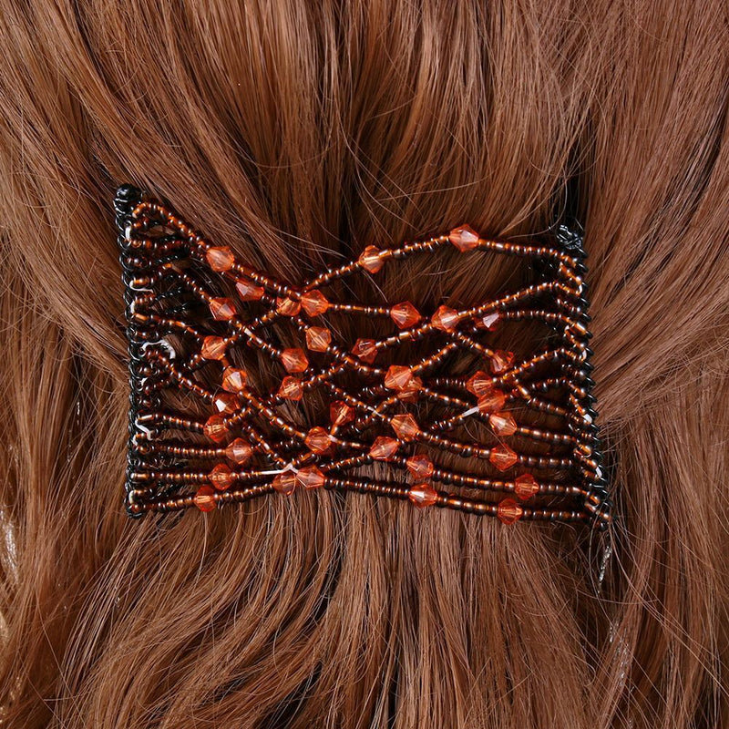 Elastic Magic DIY Double Clip Headband Bun Hair Combs Metal Hairpins Beads Comb