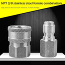 NPT 3/8 Quick Connect Fitting Pressure Washer Coupler Connector Adapter Set