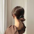 Women Bun Hair Claw Expanding Ponytail Buckle Bird Nest Hair Clip (Black)