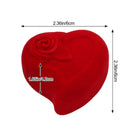 Durable Red Rose Ring Display Box Double Ring Storage Box Velvet Jewelry Box