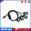 PL2303 Chipset 4 Port USB to RS-232 9-Pin DB9 Serial Cable Male A Adapter