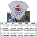 Independence Day Print Flag Letter Tea T-Shirt (Light Grey S)
