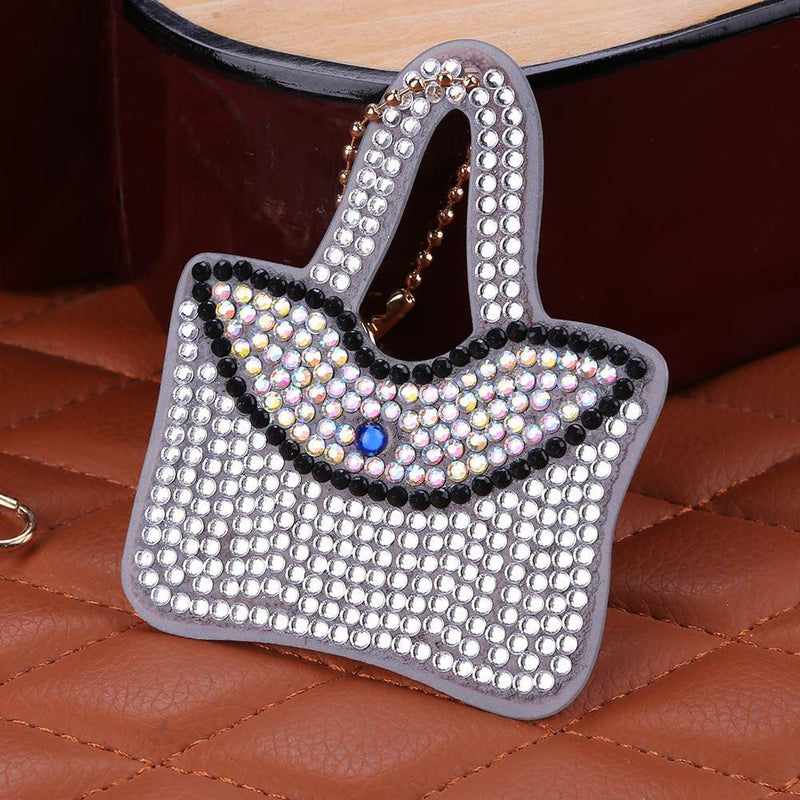 4pcs DIY Full Drill Special Shaped Diamond Painting Handbag Shape Key Rings