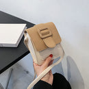 Fashion Contrast Color PU Leather Crossbody Bag Casual Women Mini Shoulder Bags