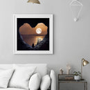 Frameless Painting By Numbers DIY Heart Mountain Drawing On Canvas Art Craft Kit