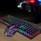 TF200 Rainbow RGB Back Light Keyboard Mouse Mice Wired Keyboard Mouse Combos Set