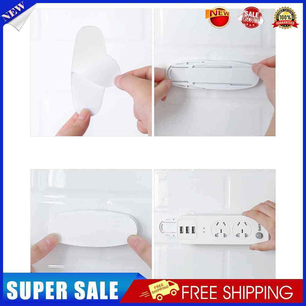 10pcs Self-adhesive Socket Fixer Holder Punch Free Wall Mounted