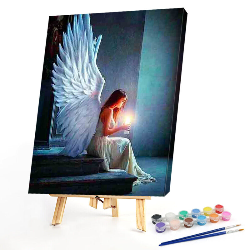 Angel Girl Frameless Picture Oil Paint By Numbers Hand Painted Drawing for Room