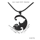 Jewelry Valentine's Day Round Fashion Black White Cat Couple Necklace Pendant
