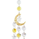 #A Crystal Windchimes Ornament Metal Hexagon Star Moon Craft Outdoor Garden Hang