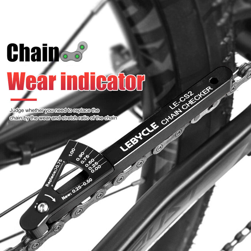 Lebycle MTB Road Bike Chain Wear Indicator Tool Bicycle Chain Gauge (Black)