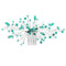 Tiara Wedding Bridesmaid Green Crystal Leaf Hair Pin Bridal Clips Hair Combs