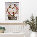 DIY Hand Painted Paint By Numbers Oil Canvas Pictures Love Birds Kit Room Decor